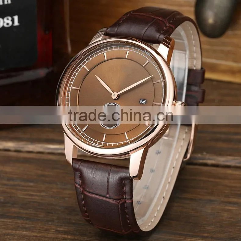 2015 Top Brand Best Fashion Genuine Leather Watches Men Wrist Watch,leather western wrist watches