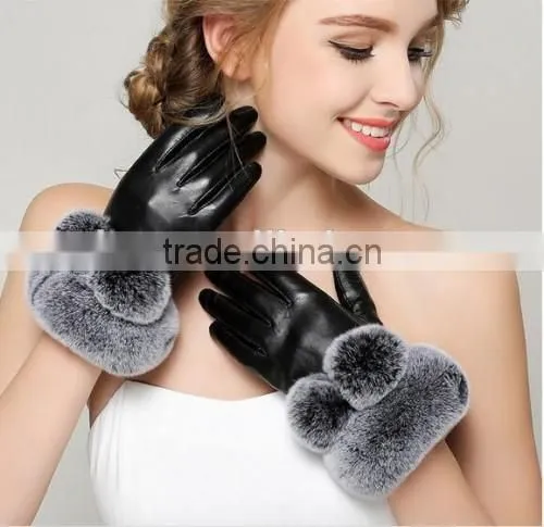2016 Best Price Women Gloves Pink Black Women Gloves