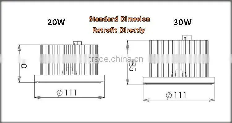 Retrofit Fixture for LED Grille Light Led Spotlight Ar111 COB 20W 30W