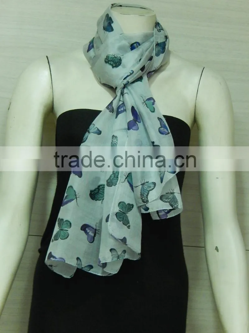 fashionable fancy printed silk scarf 90*90cm