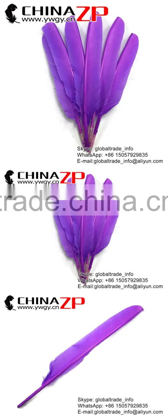 CHINAZP Imitation Eagle Plume Bulk Dyed Lavender Turkey Pointers Quill Large Feathers for Fashion Decorations