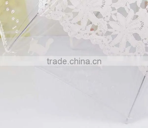Lace Transparent Princess Puppy Print Long Handle Fashion Umbrella