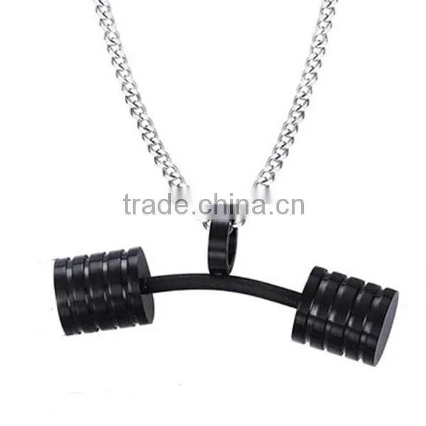 Men's Dumbbell Design Stainless Steel Necklace 2016