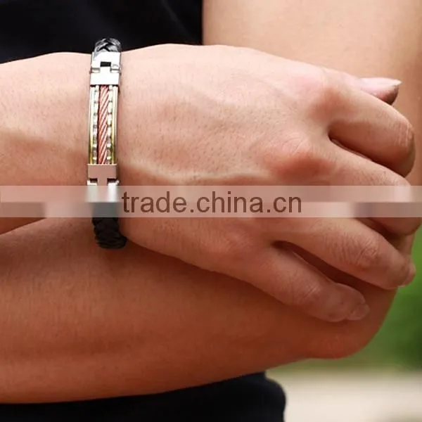Fashion Colorful Titanium Steel Leather Bracelets Design