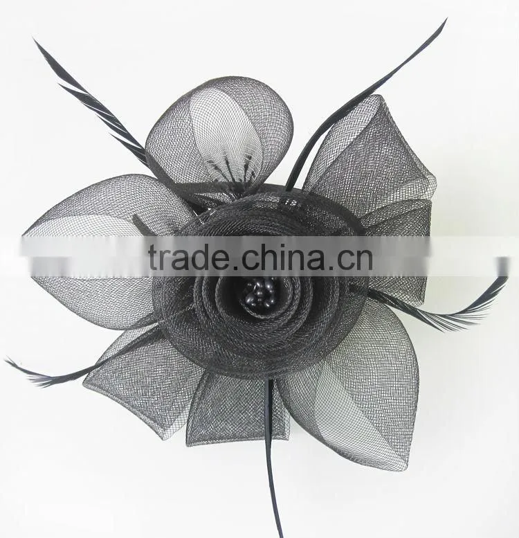 MYLOVE red sinamay fascinators black headband for women MLSM004