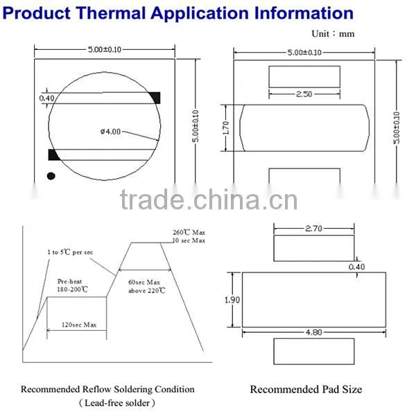 Surface Mount UV LED Low Light Decay Germicidal UVC LED 265nm