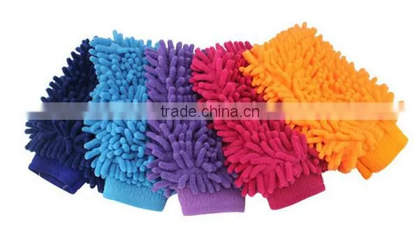 Microfiber Dual Sided Car Wash Mitts Multipurpose Dust Cleaning Brush , Professional Car Washing Brush Gloves