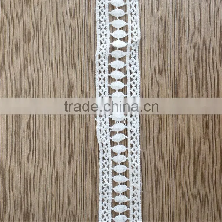 Cheap Embroidery Trim Lace Wholesale 100% Cotton Lace Trim for Dresses/Curtains