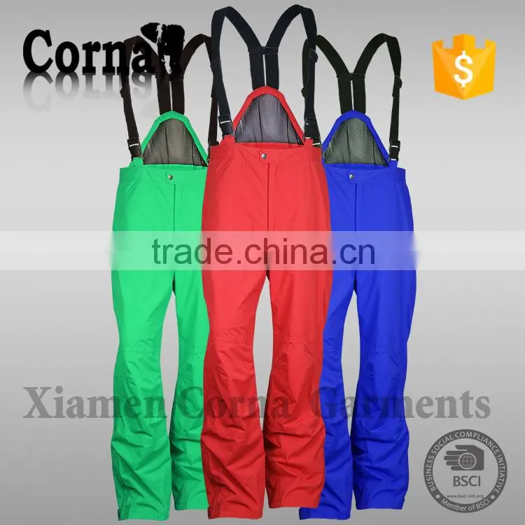 The thickness design colorful elastic belt outdoor ski pant super ventilation waterproof man trousers