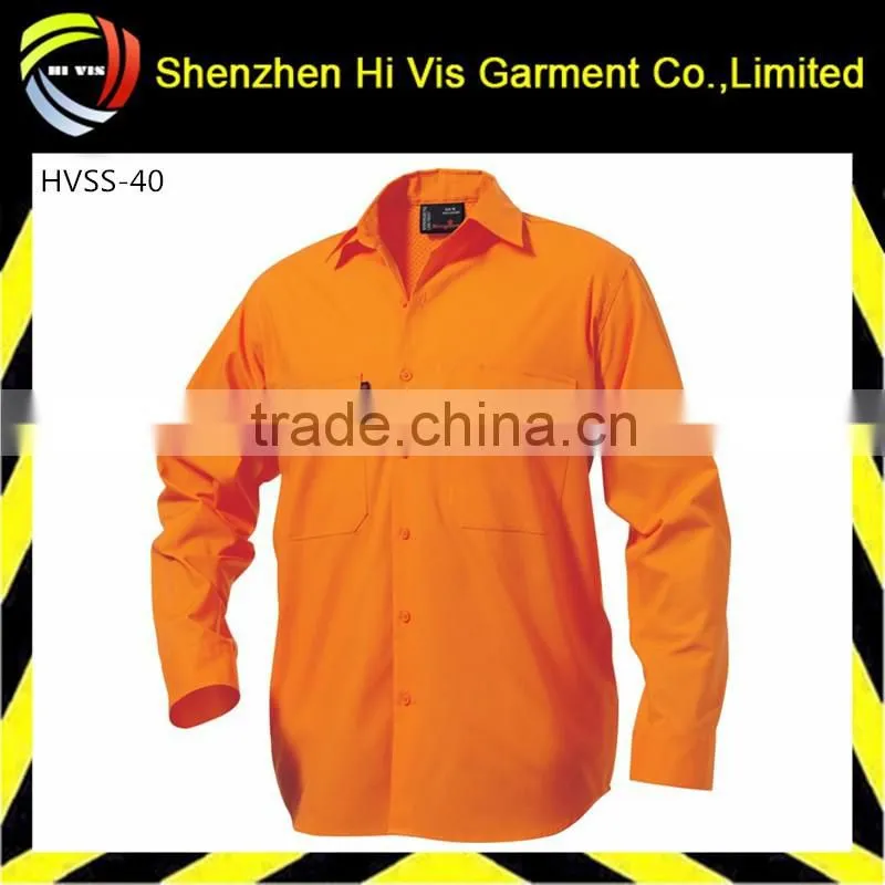 3M reflective tape men cotton drill safety shirt