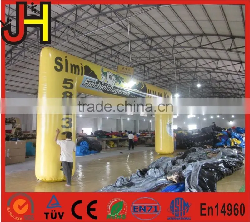 Yellow inflatable gate, inflatable arch rental, cheap Promotion Finish Line