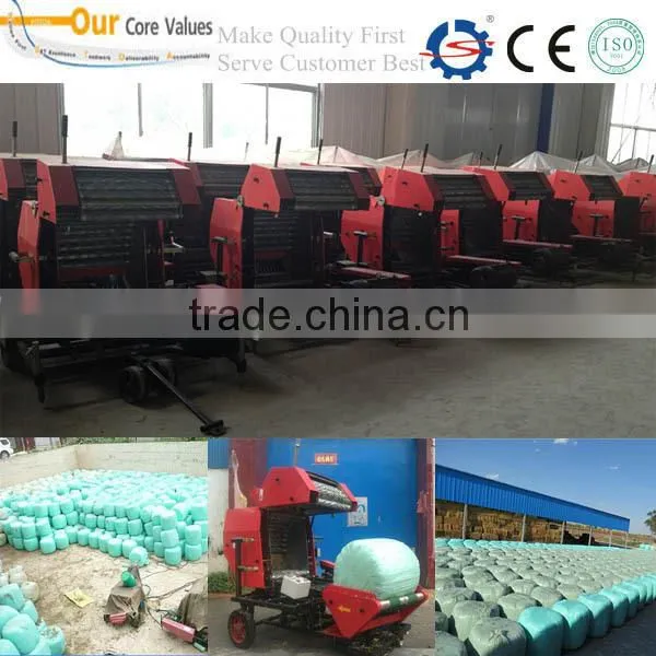 High efficiency hay bundling machine with wrapping function