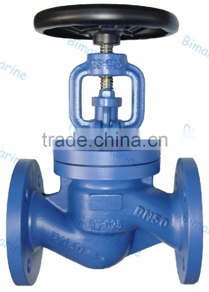Marine Cast Steel Manual Operated Flanged Stop Valve / Globe Valve