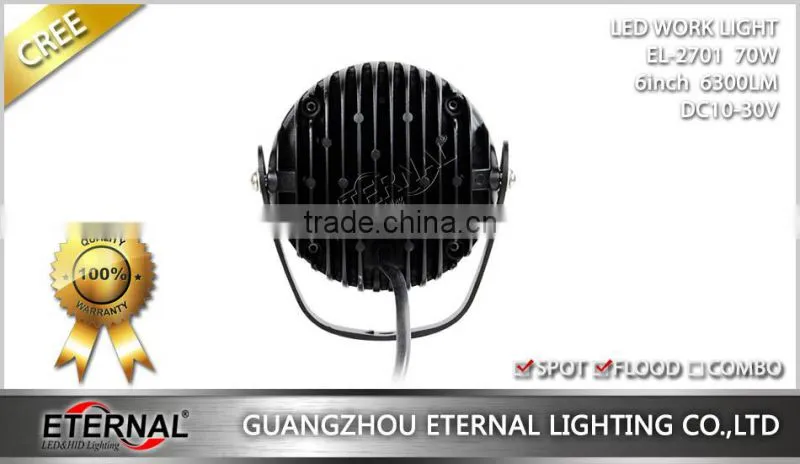 70W 6" car driving light off road powersports tractor truck emergency vehicles heavy equipments working light