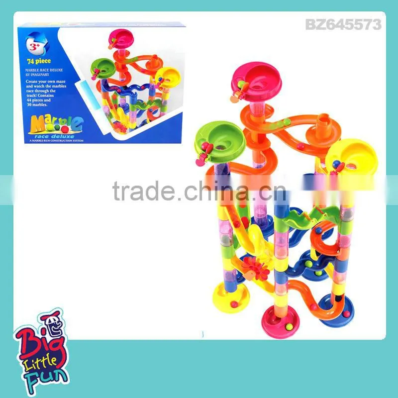 Plastic building blocks toys plastic marbles run construction system