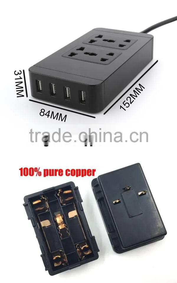 Universal multi 4 usb universal extension socket with ce rohs