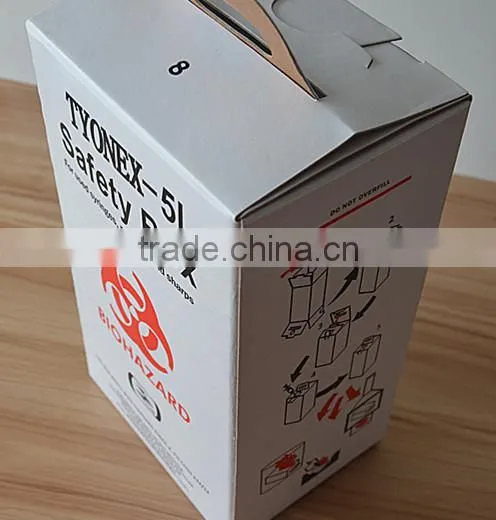free samples high quality medical equipment cardboard wast needle container for 5L