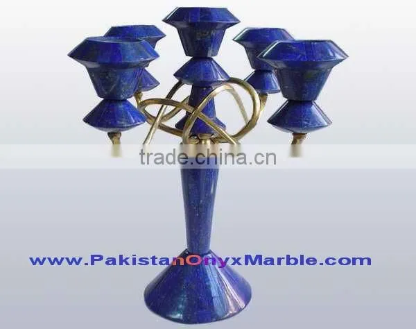 CANDLE HOLDERS STANDS LAPIS LAZULI HANDICRAFTS