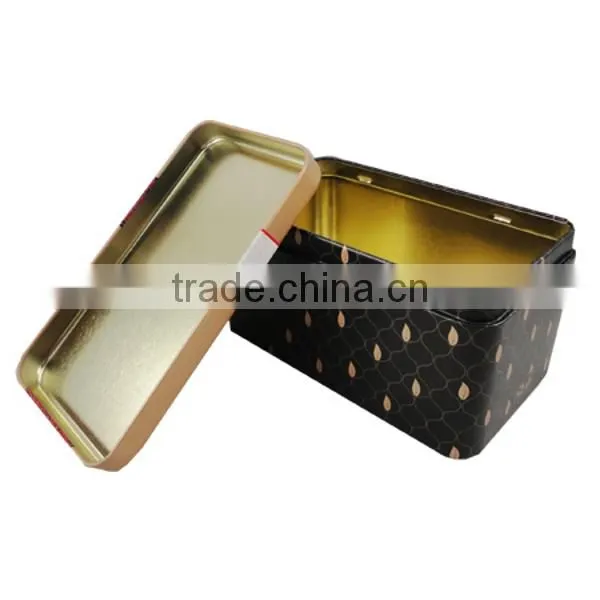 rectangular luxury metal tin box