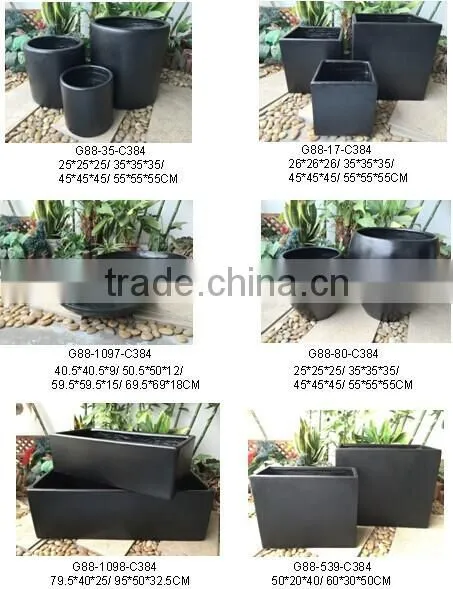 Large Fiberstone Round Bowl Planter in set