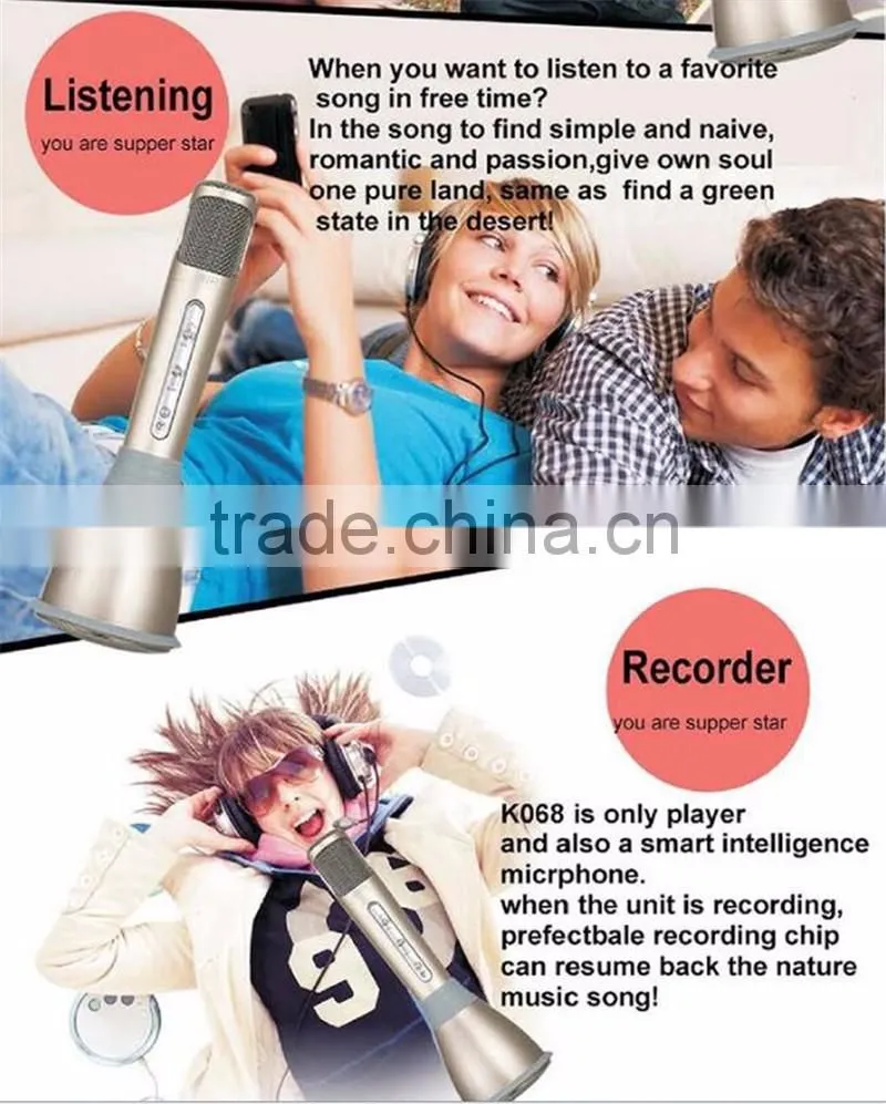 K068 Portable Home KTV Karaoke Player Wireless Microphone and Speaker Portable Wireless Microphone Karaoke Player