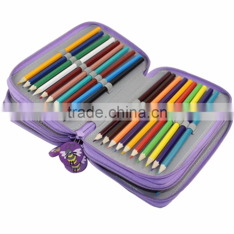 Factory Wholesale Anti Compression Zippered 72 Slots Colored Pencil Pouch