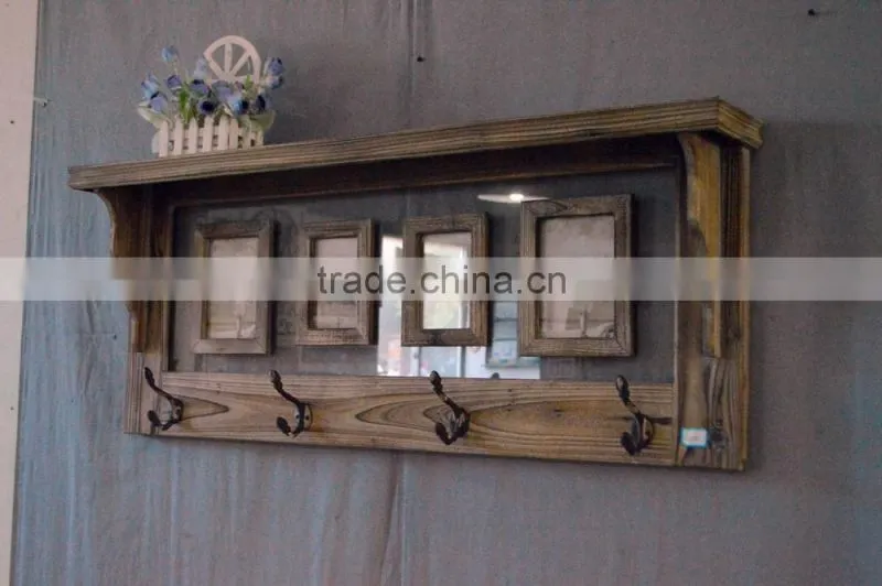 2016 new ANTIQUE unique wall corner photo frame, wooden corner picture frame