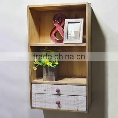 TOP SELLING~ Antique wooden cabinet with glass silk screen printing and drawer