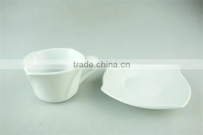Wholesale Promotional Ceramic Coffee Tea Cup with two handles, cheap coffee cup in stock