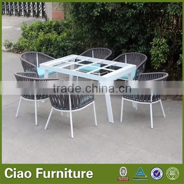 Cast aluminum furniture outdoor dining table set