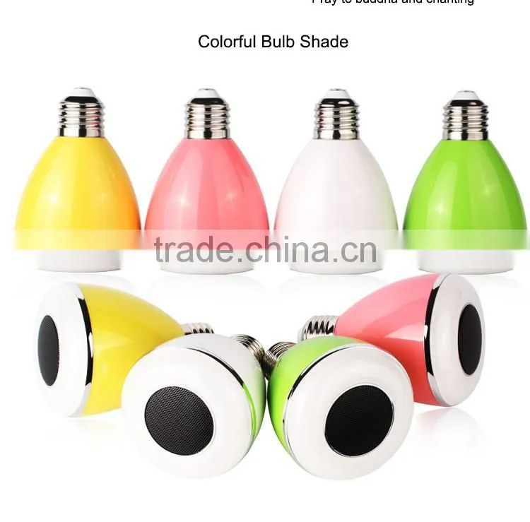2017 innovative music mini audio e27 t2219 bluetooth speaker led bulb with app remote