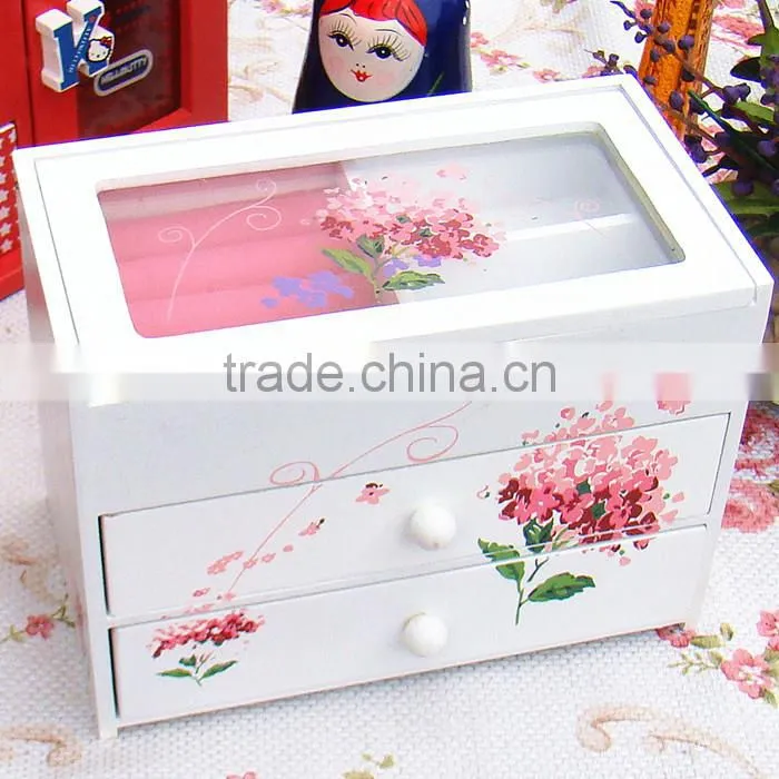 2016 folding wooden jewelry box with mirror