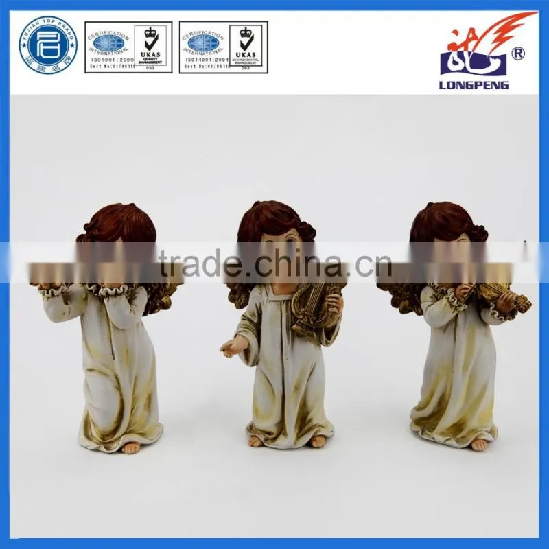 Angel Cherub Putti Playing Instruments Christmas Resin Angel Ornaments