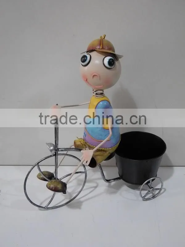 YS13285 garden decoration metal bicycle planter made in Xiamen
