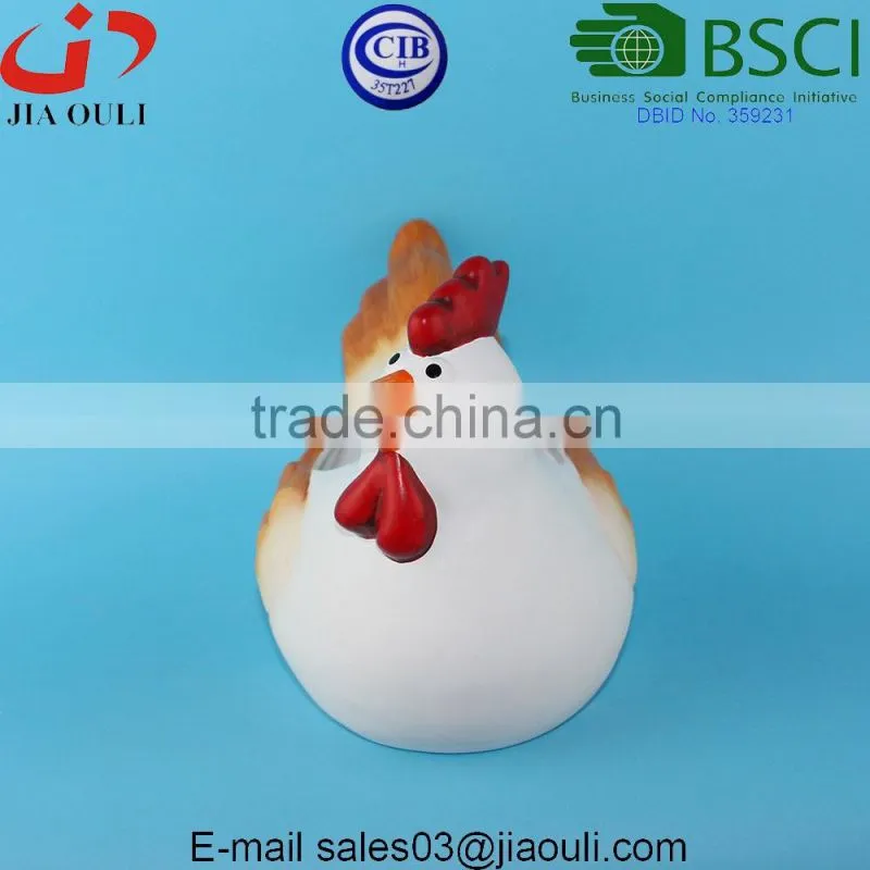 BSCI Audit Factory Lovely EASTER decorations ceramic rooster flower pot, animal plant pot pot