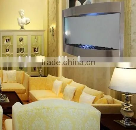 Restaurant indoor wall mounted water wall decorative glass mirror
