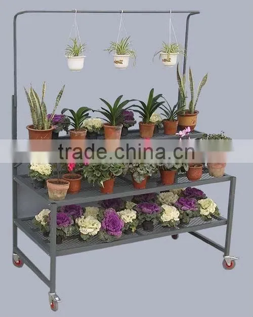 Tri-Step Display Bench with Purlin, Garden plant Display Racks ,