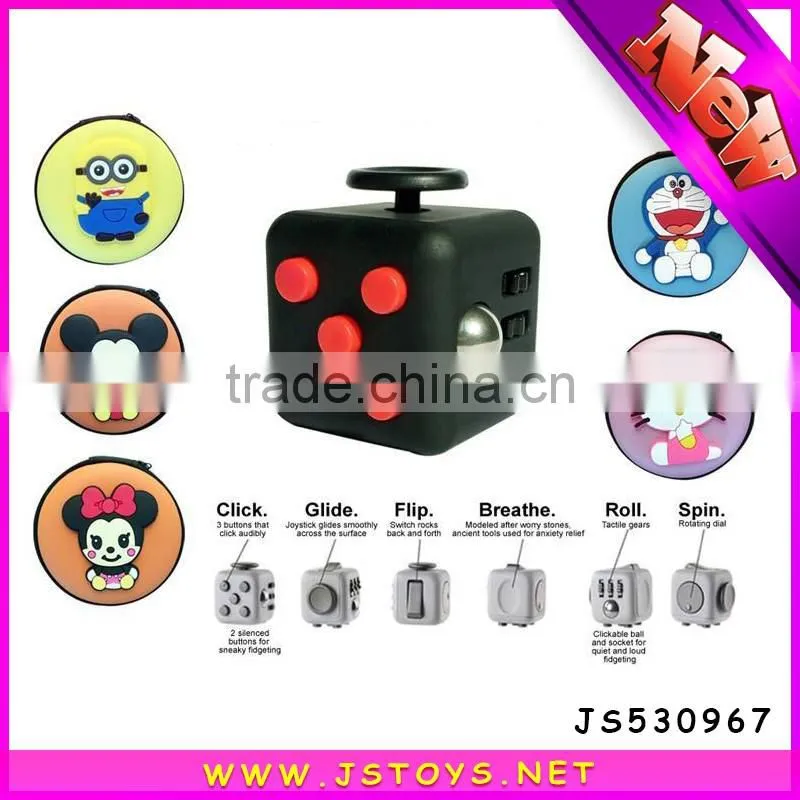 New package relieves anxiety toys fidget cube in storage bag