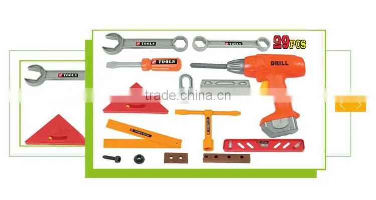 Latest plastic pretend play kids games mini toy mechanic tool box set