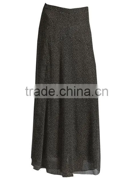 2016 Summer Chinese Clothing /Garment Manufacturer Polka Dot Print Women Long Skirts