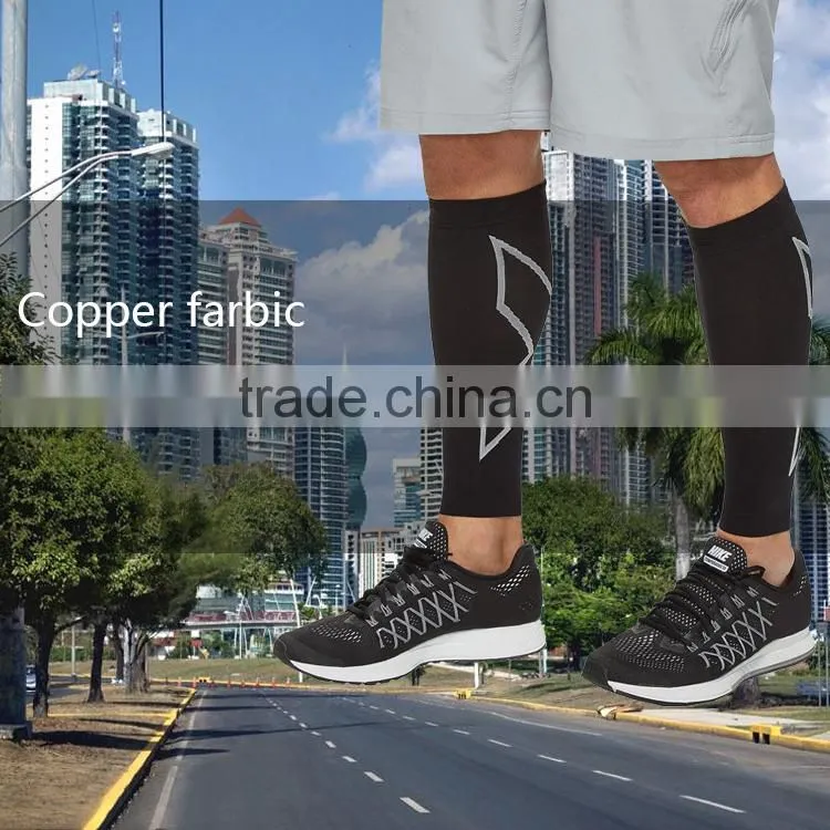 black compression sport calf support sleeve
