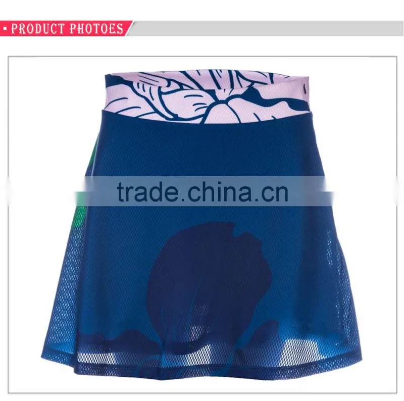 New design mesh blossom flared shape 100%polyester tennis skirt wear
