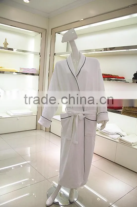 100% cotton plus size quilted waffle bathrobe for wholesale