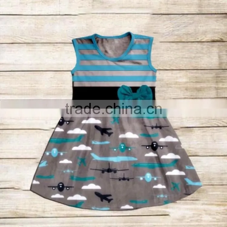 CH00260YIWU BOYA Cotton milk silk dress cotton love de paris new fabric pattern kids clothes wearing boutique dresses
