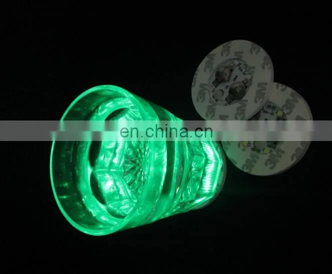 ABS material 3*AAA battery led glow coaster led bottle pads