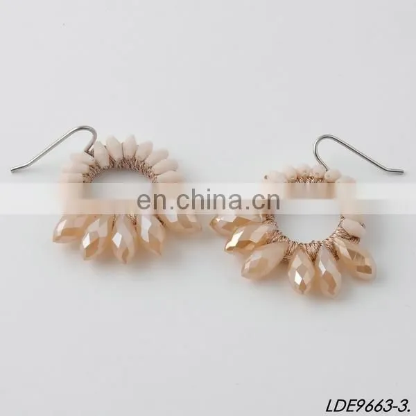 wired handmade crystal earring