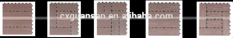 WPC garden swimming pool decoration deck DIY tiles 310*310mm wpc interlocking decking tiles