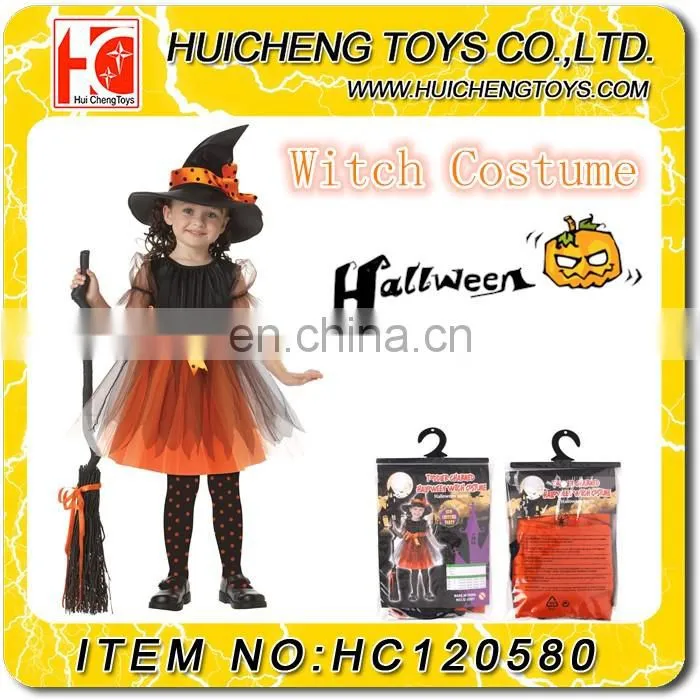 Manufacturers china wonderful kids halloween costoms with cloak hat and pumpkin bucket