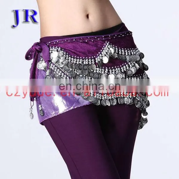 Cheap 400 coins belly dance hip scarf with silver coins Y-2008#