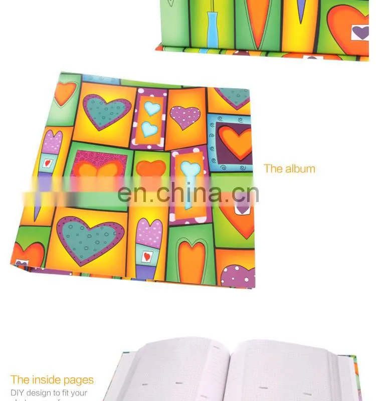 Fancy colorful wholesale family photo album,wedding photo album with photo frame box